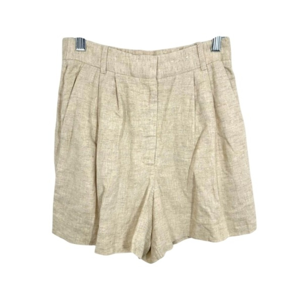 Abercrombie & Fitch Size‎ 25 Linen Blend Pleated High Waisted Shorts Tan Summer